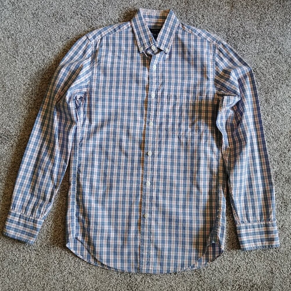 J. Crew Factory Men's 100% Cotton Classic Fit Long Sleeve Button Down Dress Shir